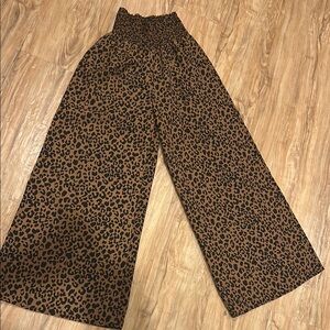 Leopard Print Wide-Leg Pants